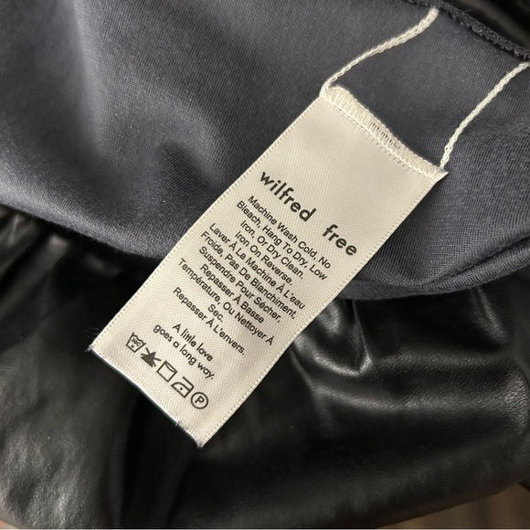 Aritzia Wilfred Free Daria Faux Leather Leggings Size Small Black High Rise - Picture 6 of 11